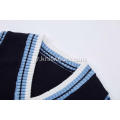 Boy's Knitted Contrast Rib School Vest